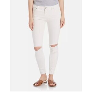 FREE PEOPLE We The Free‎ Slasher White Skinny Jeans High Rise Woman's Size 25